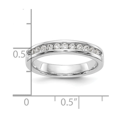 14k White Gold 11-Stone 1/3 carat Round Diamond Complete Channel Band