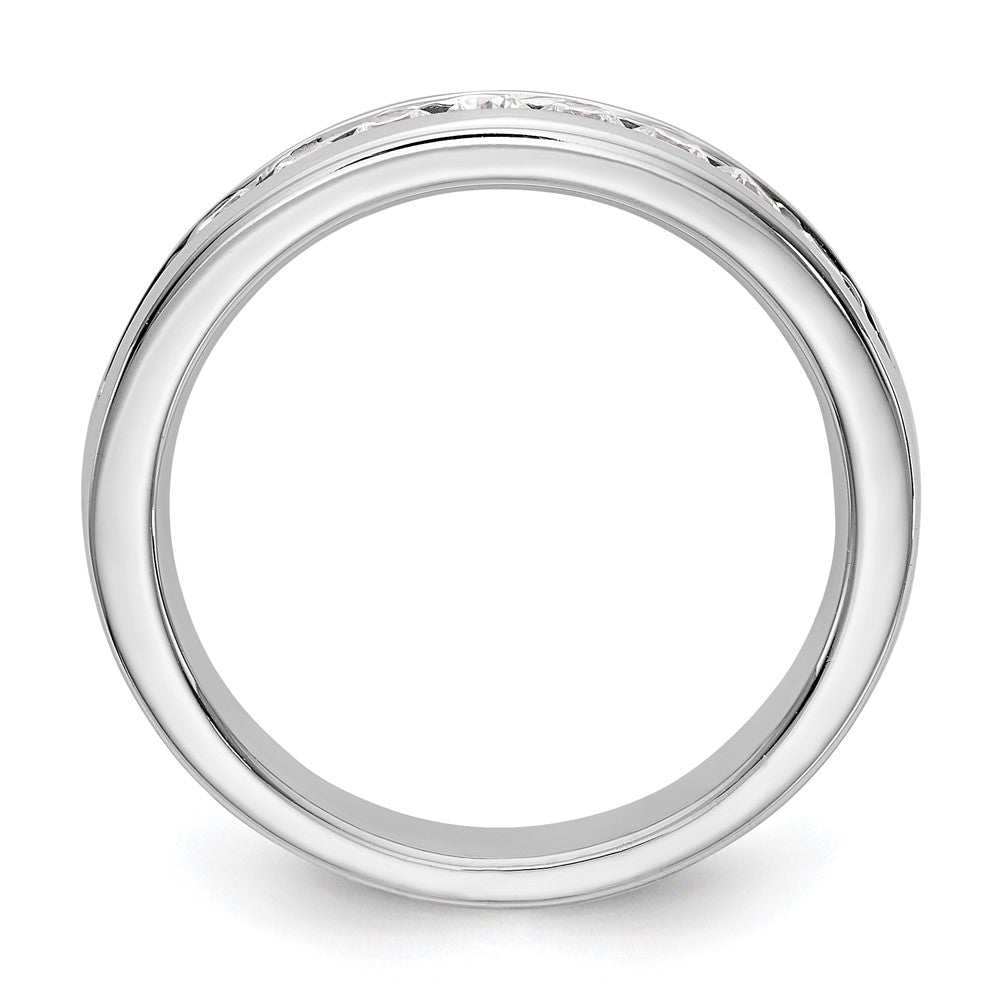 14k White Gold 11-Stone 1/2 carat Round Diamond Complete Channel Band