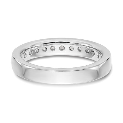 14k White Gold 11-Stone 1/2 carat Round Diamond Complete Channel Band