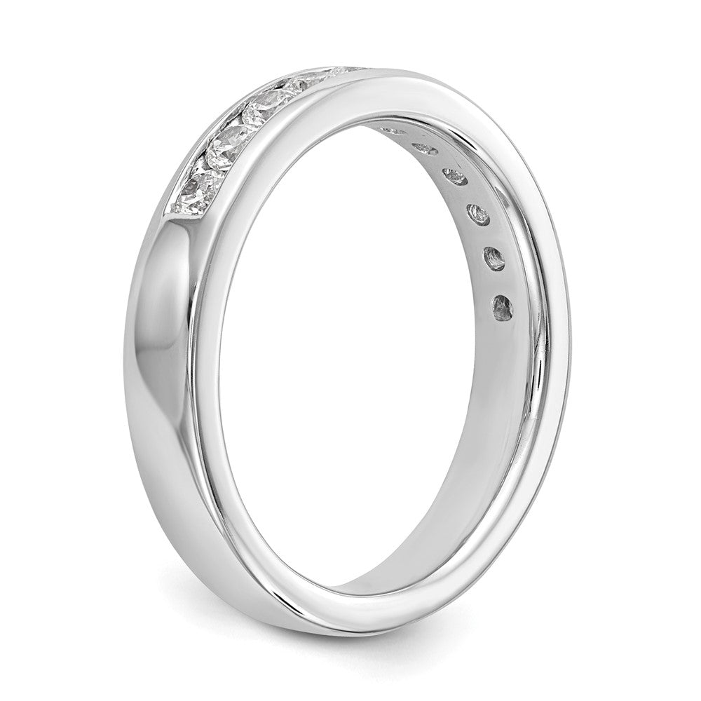 14k White Gold 11-Stone 1/2 carat Round Diamond Complete Channel Band