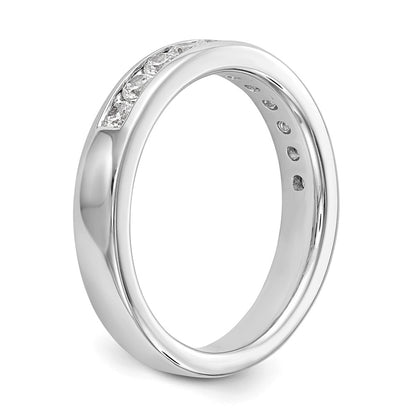 14k White Gold 11-Stone 1/2 carat Round Diamond Complete Channel Band