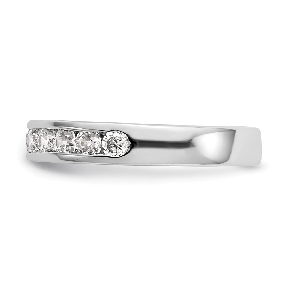 14K White Gold 11-Stone Real Diamond Channel Band