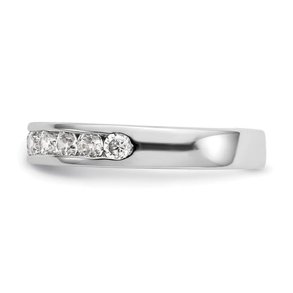 14K White Gold 11-Stone Real Diamond Channel Band