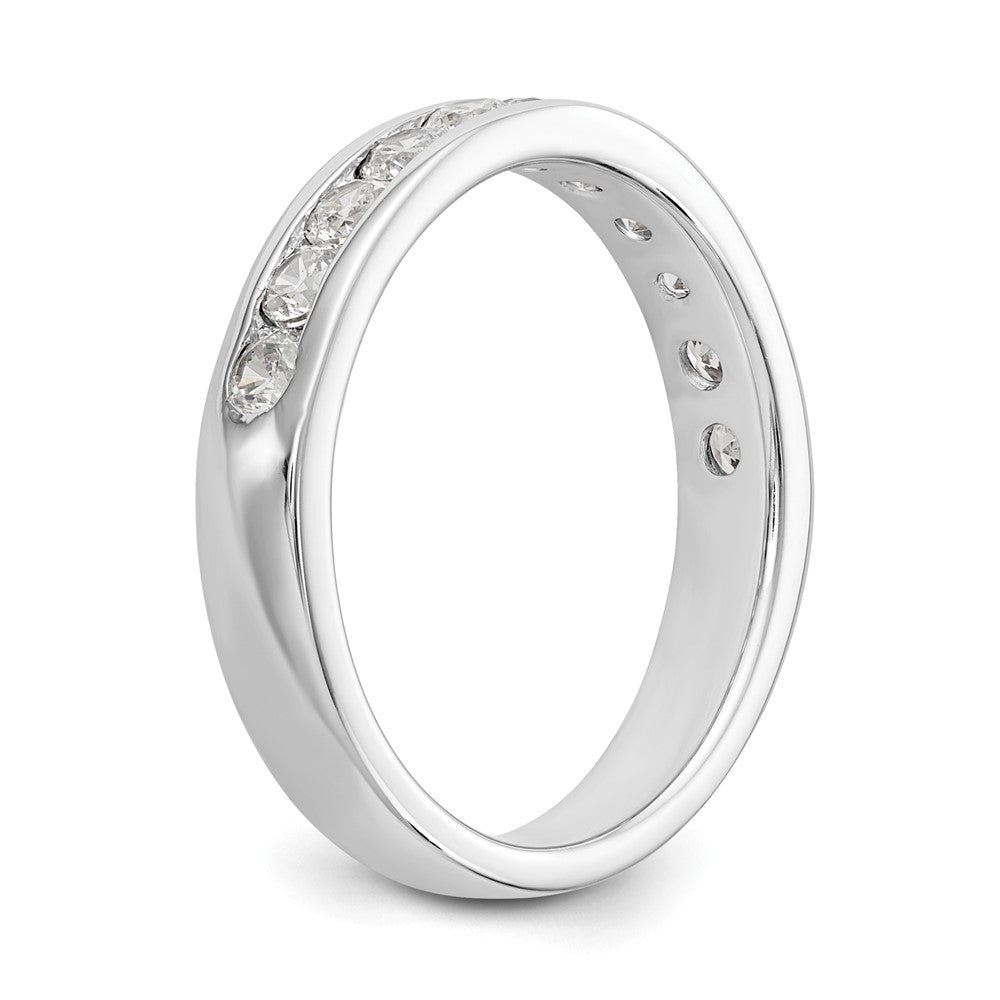 14K White Gold 11-Stone Real Diamond Channel Band