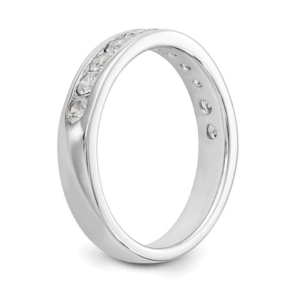 14K White Gold 11-Stone Real Diamond Channel Band