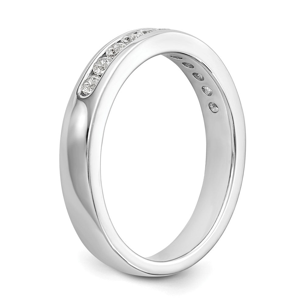 Platinum 11-Stone 1 carat Round Diamond Complete Channel Wedding Band Ring