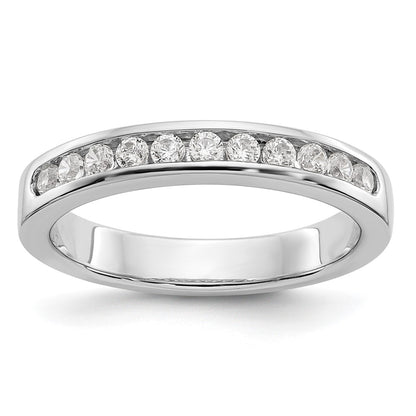 Platinum 11-Stone 1 carat Round Diamond Complete Channel Wedding Band Ring