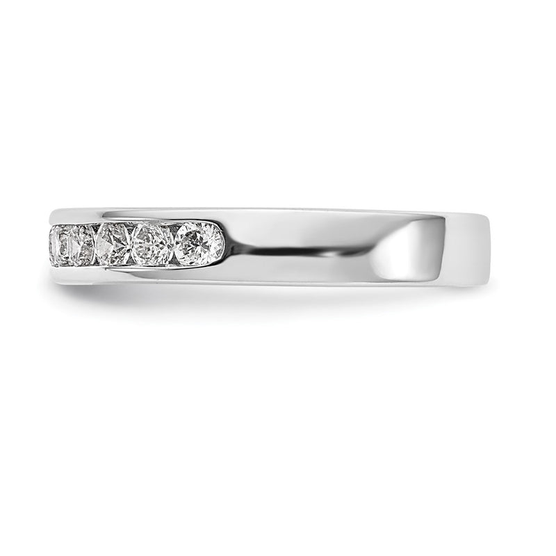 Platinum 11 Stone 1/2 Carat Round Diamond Complete Channel Band