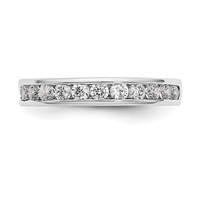 Platinum 11-Stone 1/2 carat Round Diamond Complete Channel Wedding Band Ring