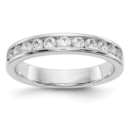 Platinum 11-Stone 1/2 carat Round Diamond Complete Channel Wedding Band Ring