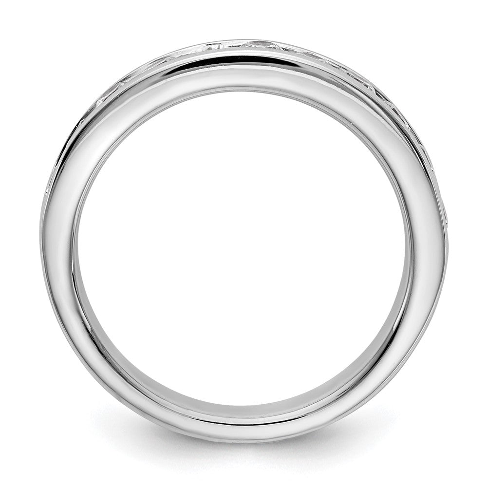 Platinum 11-Stone 3/4 carat Round Diamond Complete Channel Wedding Band Ring