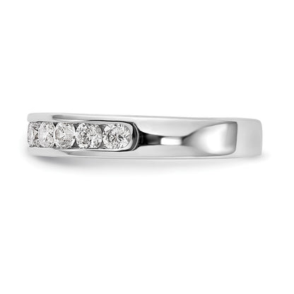 Platinum 11-Stone 3/4 carat Round Diamond Complete Channel Wedding Band Ring