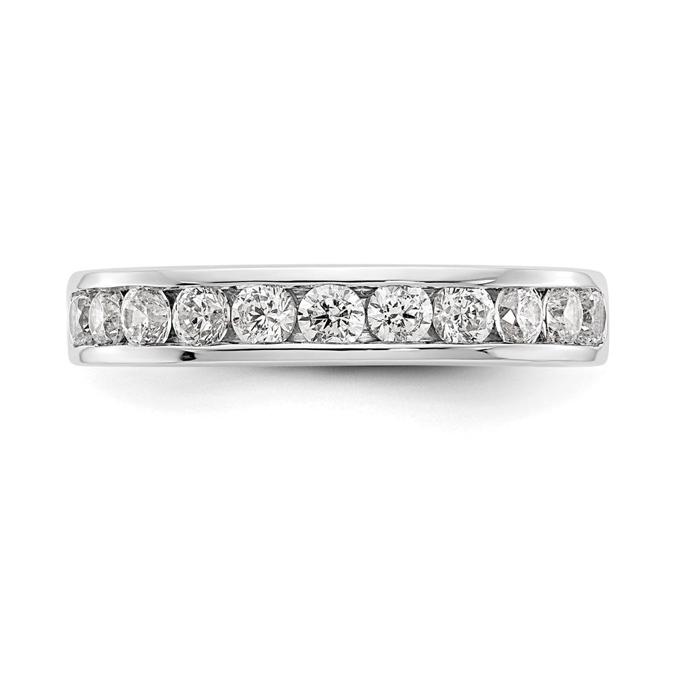 Platinum 11-Stone 3/4 carat Round Diamond Complete Channel Wedding Band Ring
