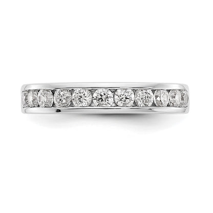 Platinum 11-Stone 3/4 carat Round Diamond Complete Channel Wedding Band Ring