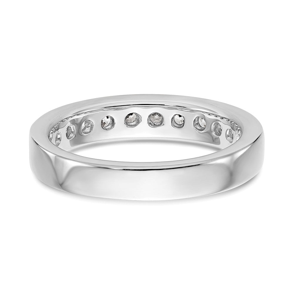 14K White Gold 11-Stone Real Diamond Channel Band