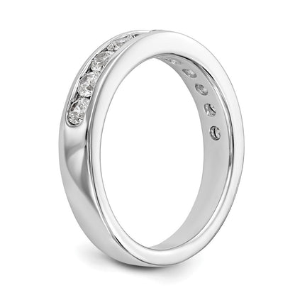 Platinum 11-Stone 3/4 carat Round Diamond Complete Channel Wedding Band Ring