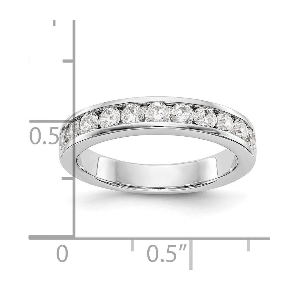 Platinum 11-Stone 3/4 carat Round Diamond Complete Channel Wedding Band Ring