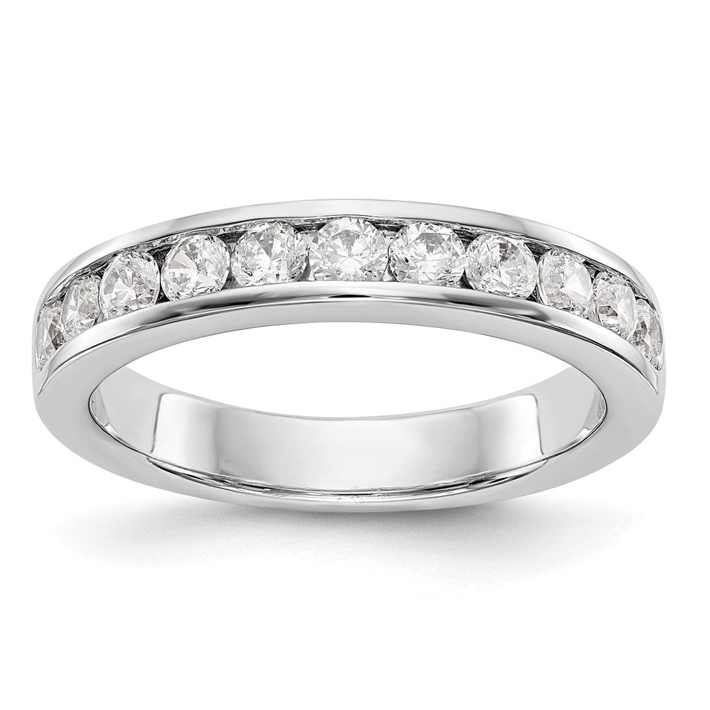 Platinum 11-Stone 3/4 carat Round Diamond Complete Channel Wedding Band Ring