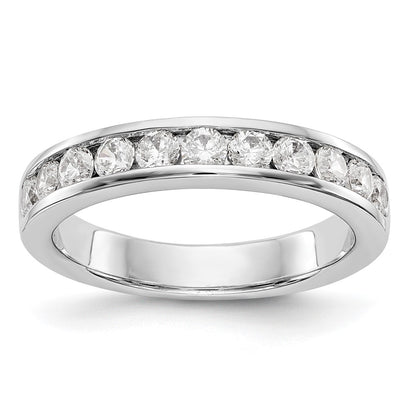 Platinum 11-Stone 3/4 carat Round Diamond Complete Channel Wedding Band Ring