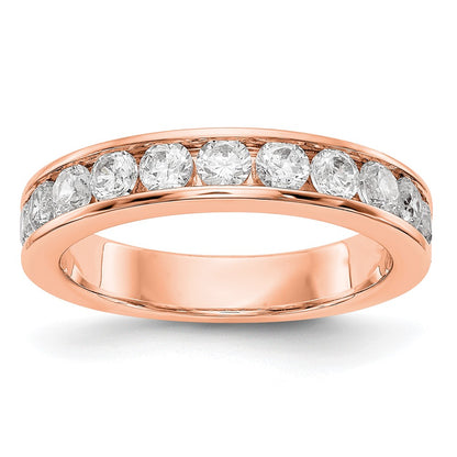 14K Rose Gold 11-Stone Real Diamond Channel Band