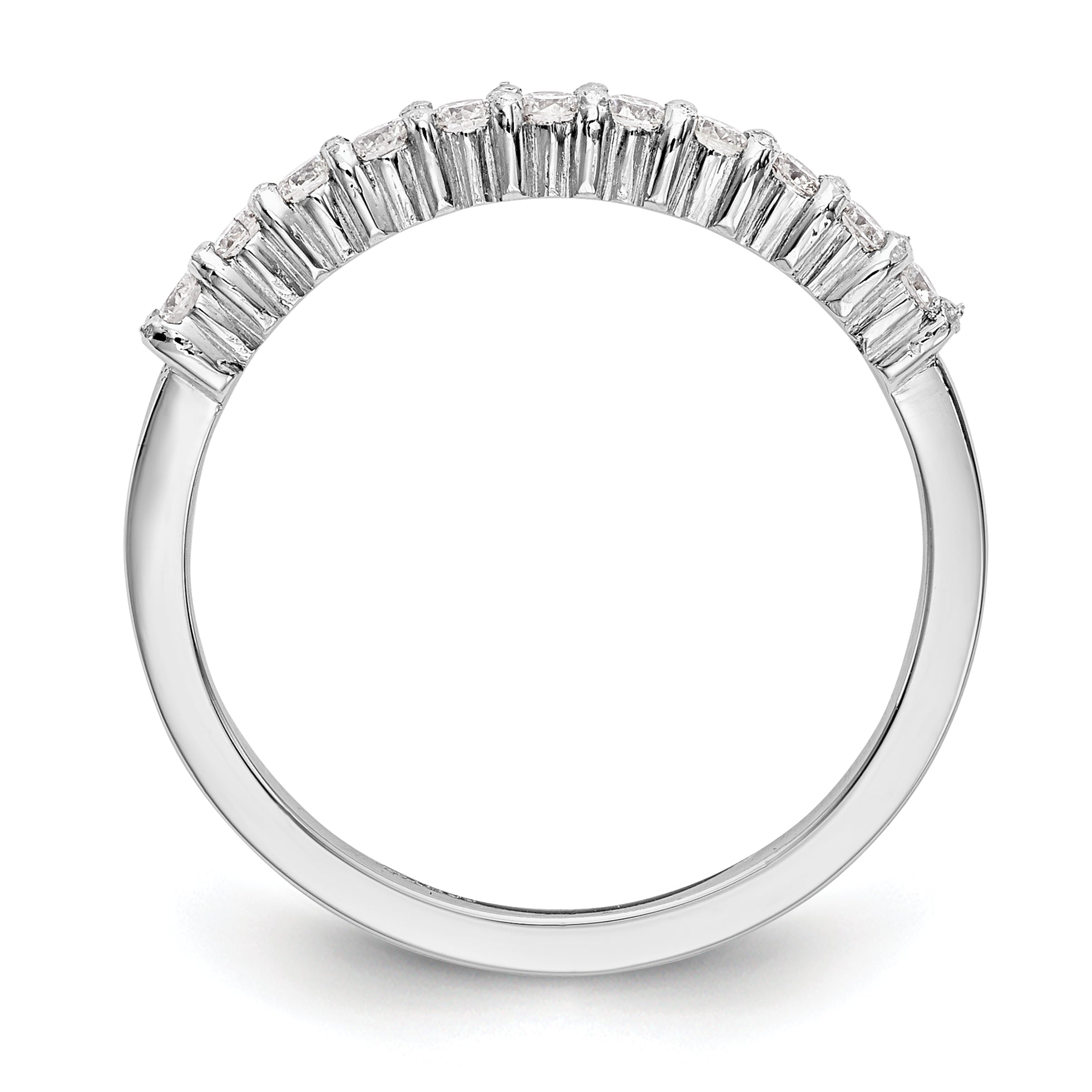 Platinum 11 Stone 1/5 Carat Round Diamond Complete Wedding Band