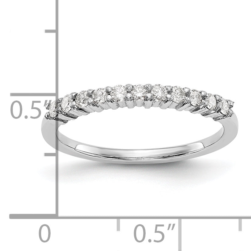 Platinum 11 Stone 1/5 Carat Round Diamond Complete Wedding Band