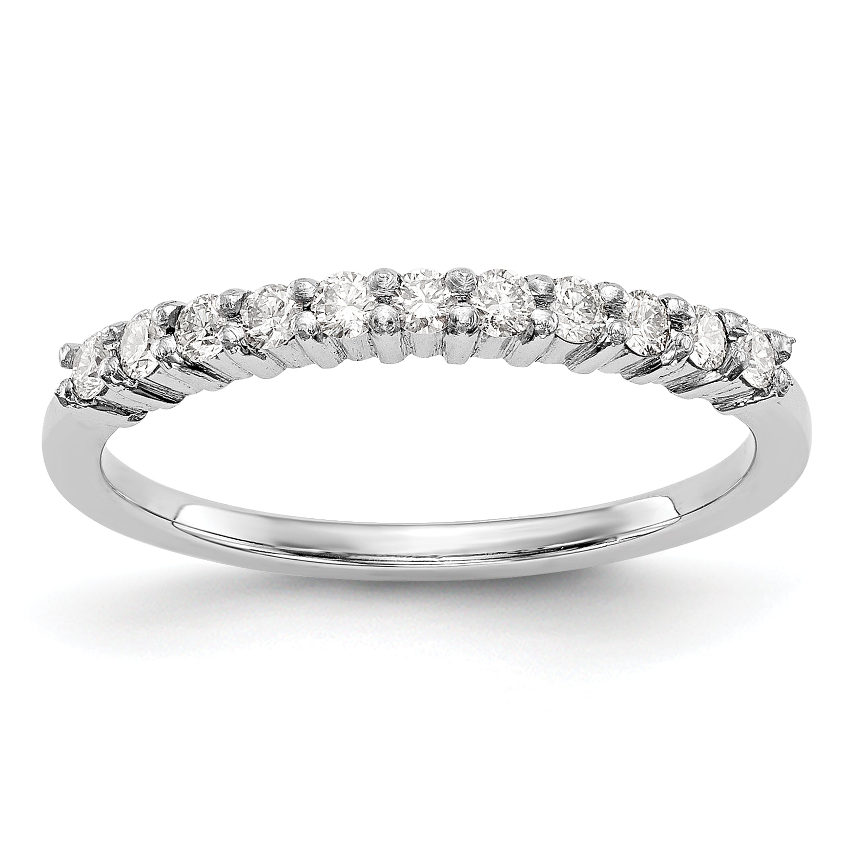 Platinum 11 Stone 1/5 Carat Round Diamond Complete Wedding Band
