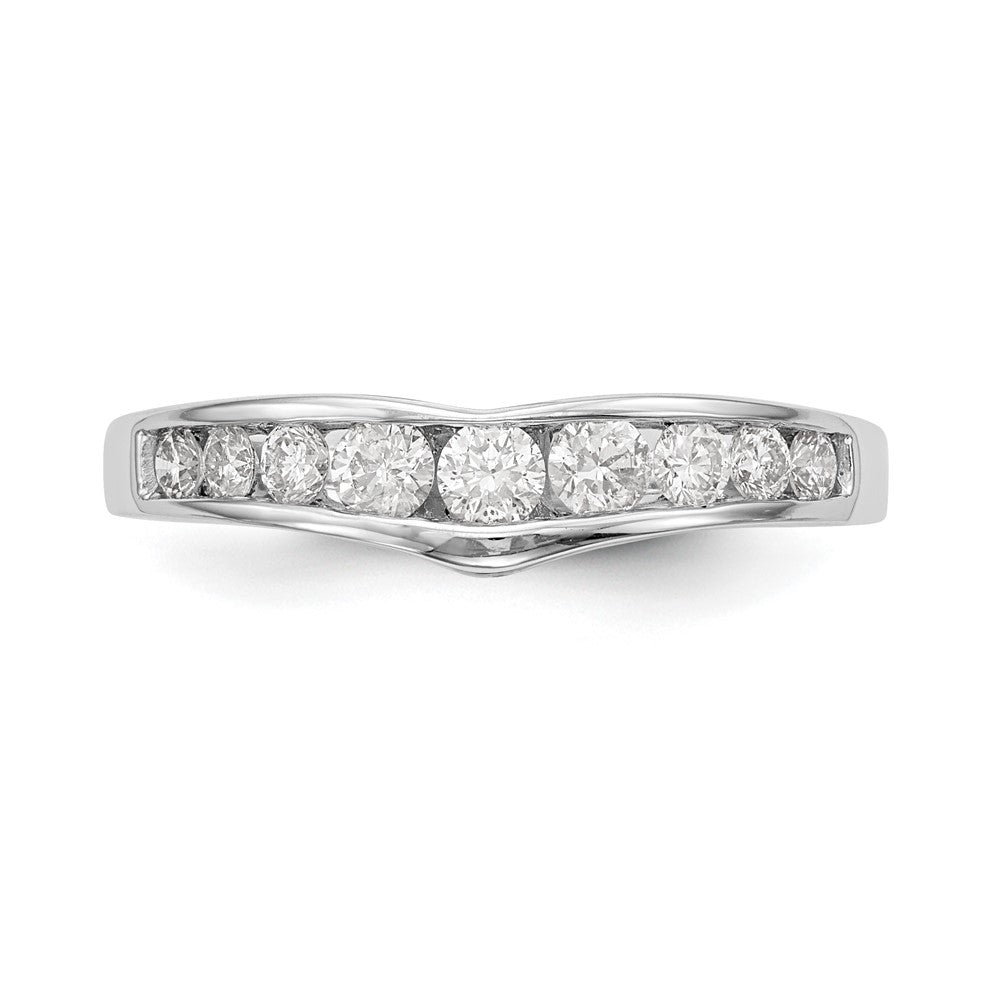 14K White Gold Real Diamond Band