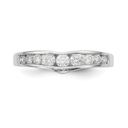 14K White Gold Real Diamond Band
