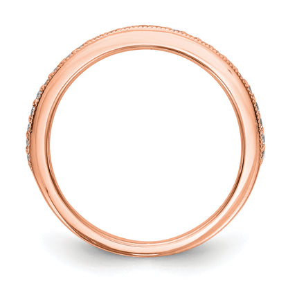 14K Rose Gold Real Diamond Band