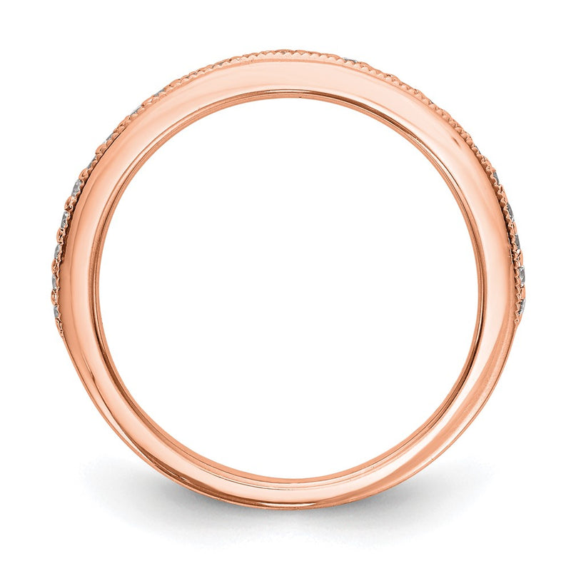 14K Rose Gold Real Diamond Band