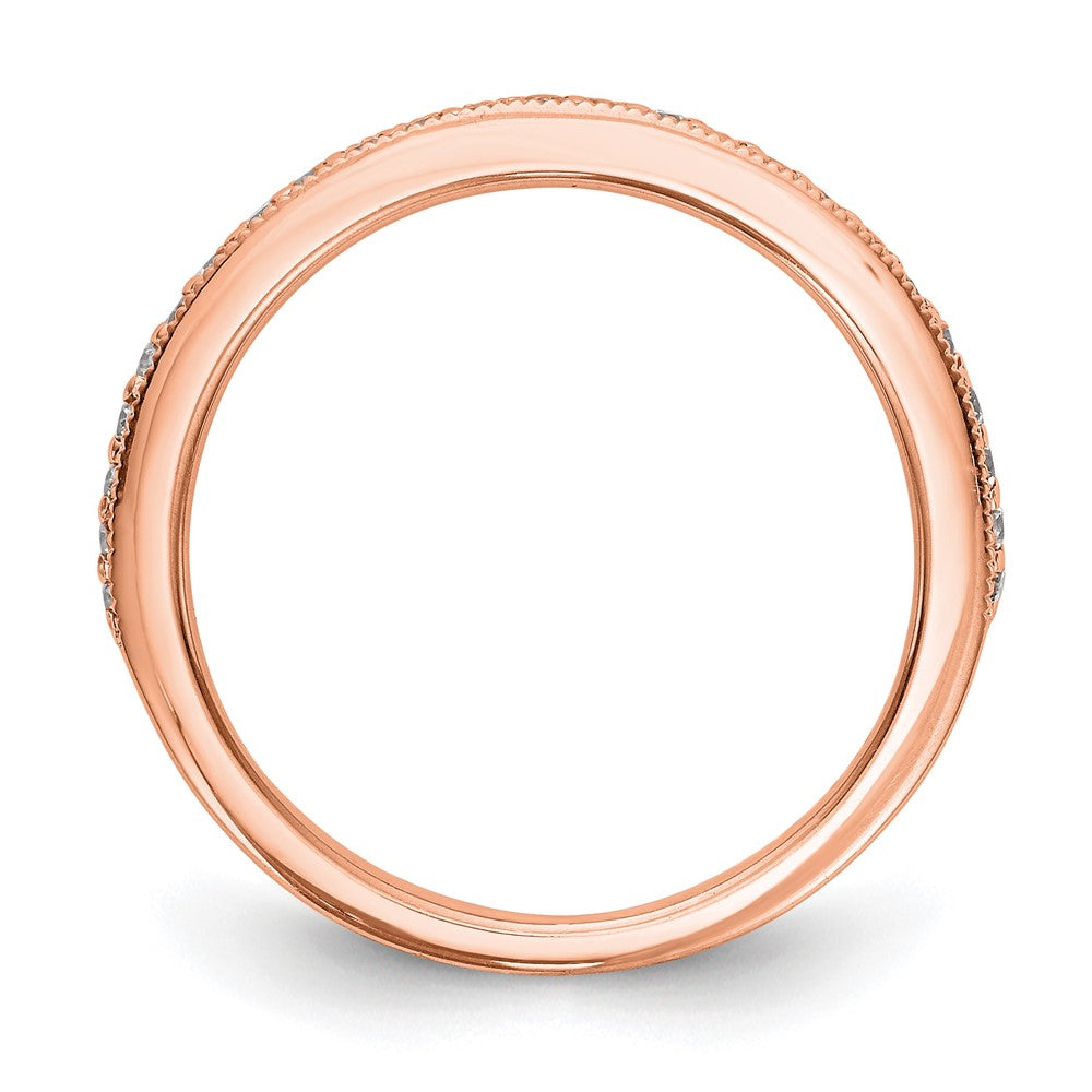 14K Rose Gold Real Diamond Band