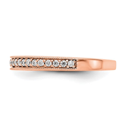 14K Rose Gold Real Diamond Band