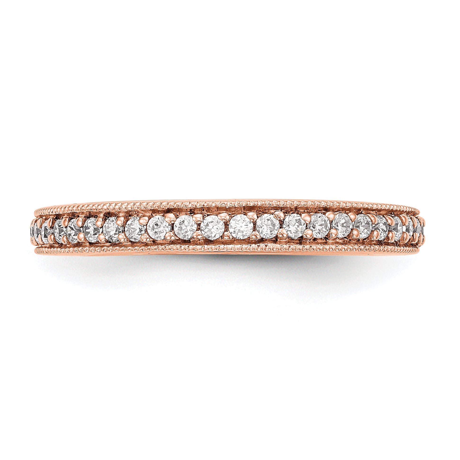 14K Rose Gold Real Diamond Band