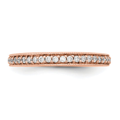 14K Rose Gold Real Diamond Band