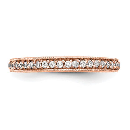 14K Rose Gold Real Diamond Band
