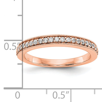 14K Rose Gold Real Diamond Band