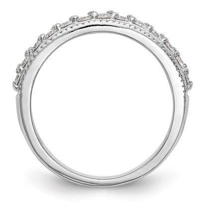 14K White Gold Diamond Band
