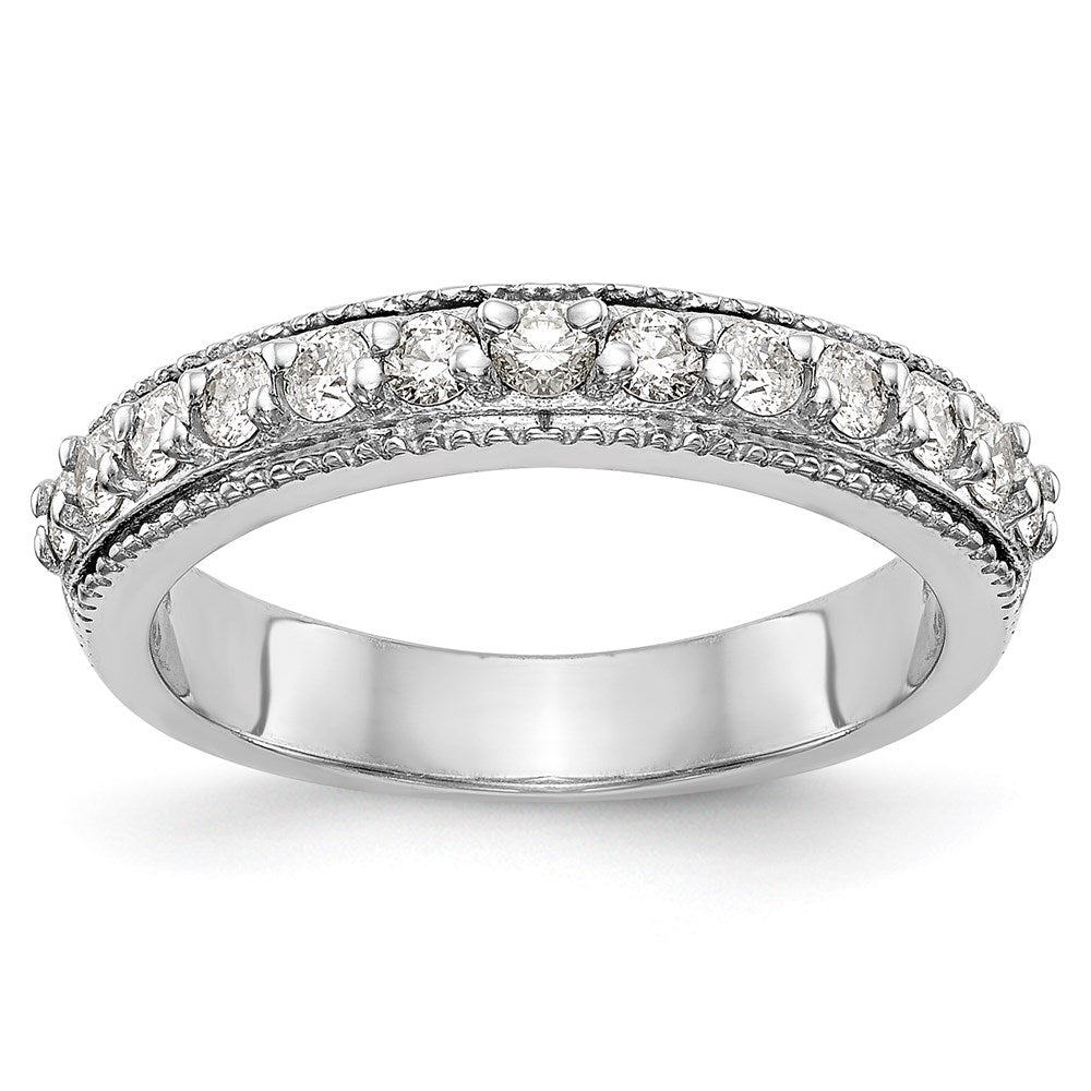 14K White Gold Diamond Band