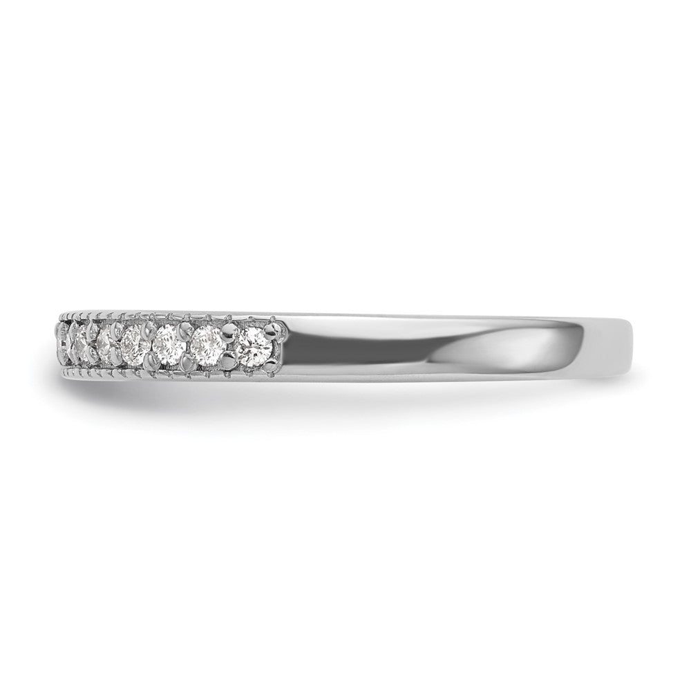14K White Gold Real Diamond Band - Diamonds: B