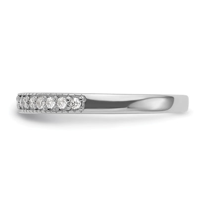 14K White Gold Real Diamond Band - Diamonds: B