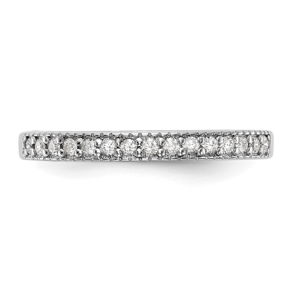 14K White Gold Real Diamond Band - Diamonds: B
