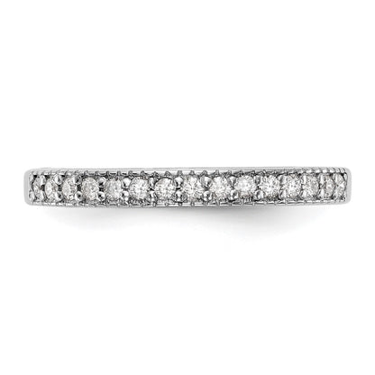 14K White Gold Real Diamond Band - Diamonds: B