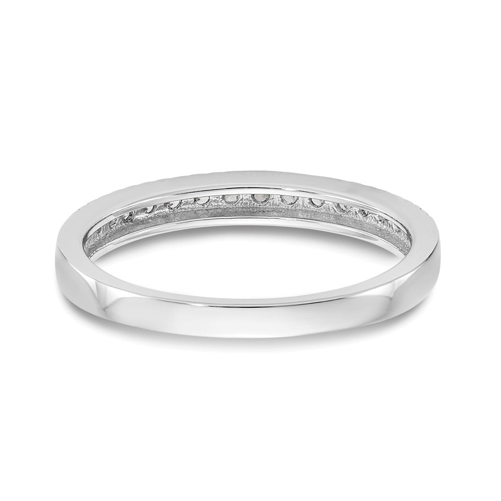 14K White Gold Real Diamond Band - Diamonds: B