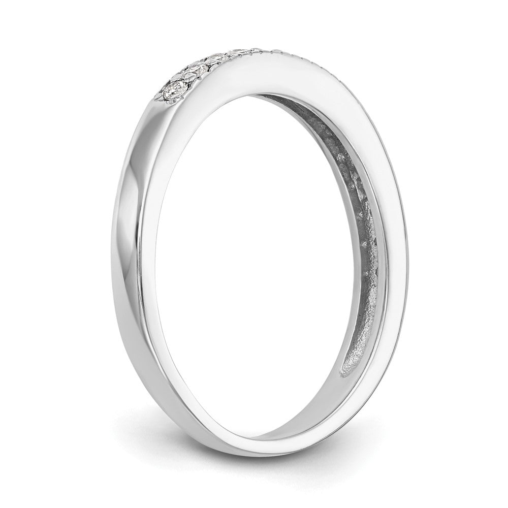 14K White Gold Real Diamond Band - Diamonds: B
