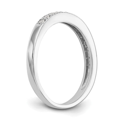 14K White Gold Real Diamond Band - Diamonds: B