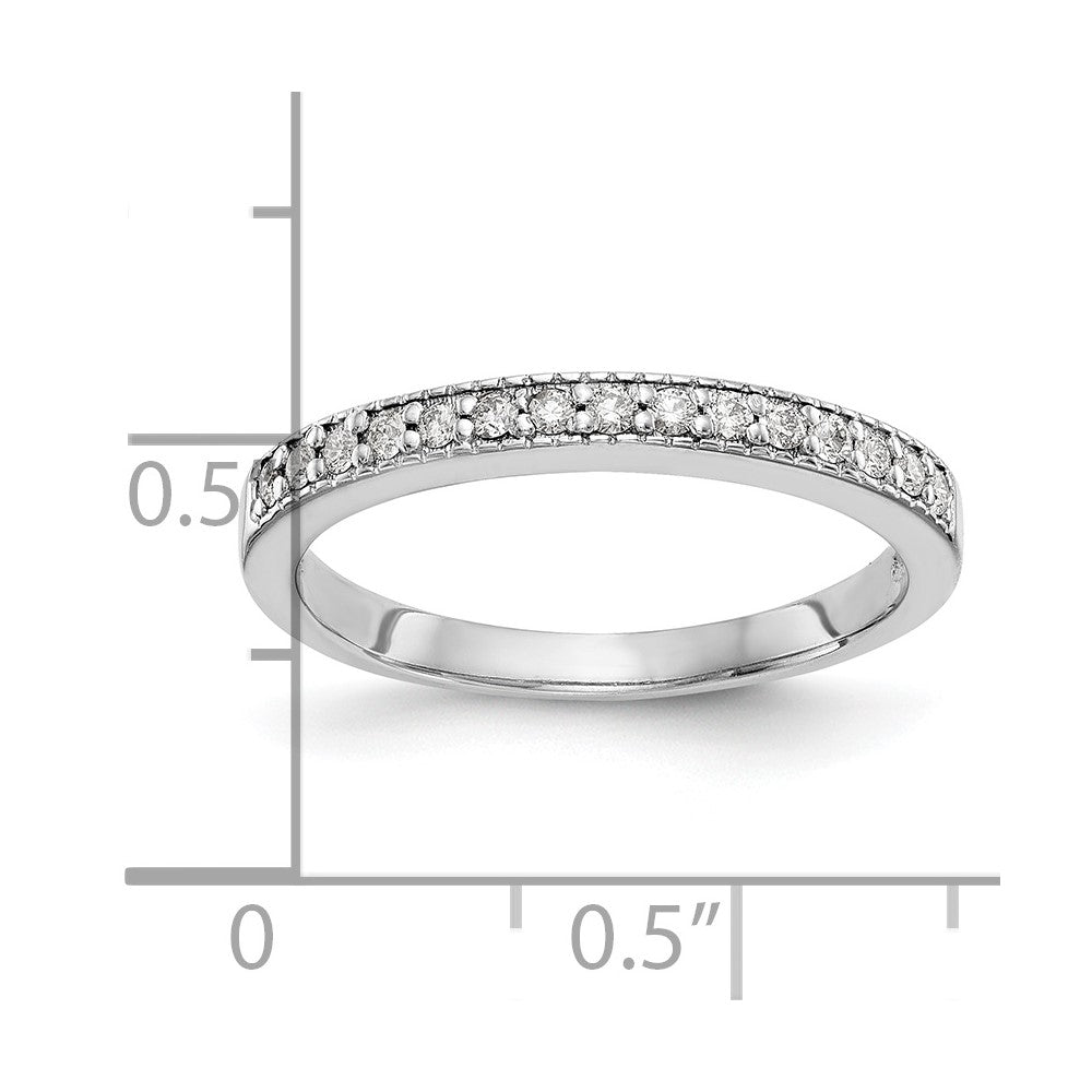 14K White Gold Real Diamond Band - Diamonds: B