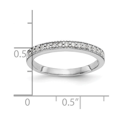 14K White Gold Real Diamond Band - Diamonds: B
