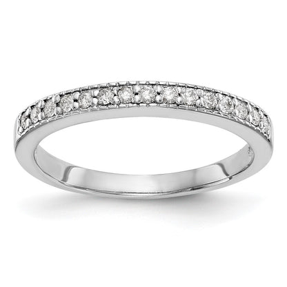 14K White Gold Real Diamond Band - Diamonds: B