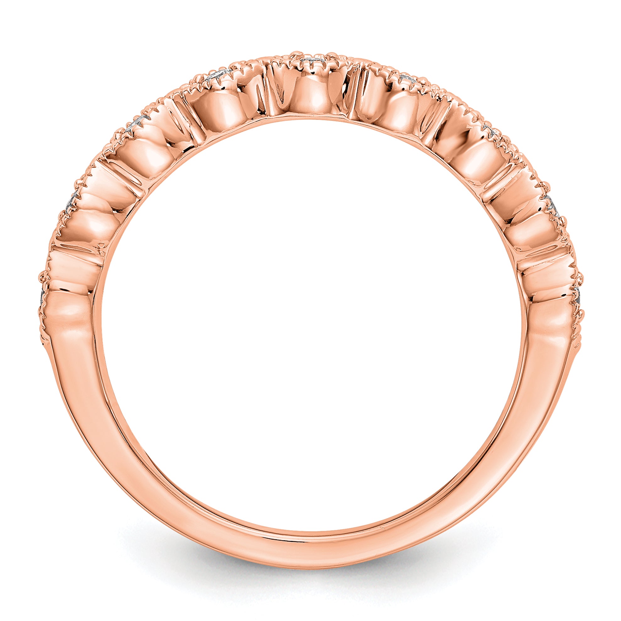 14k Rose Gold 1/10 Ct. Lab Grown Diamond VS/SI+ G+ Fashion Band Ring